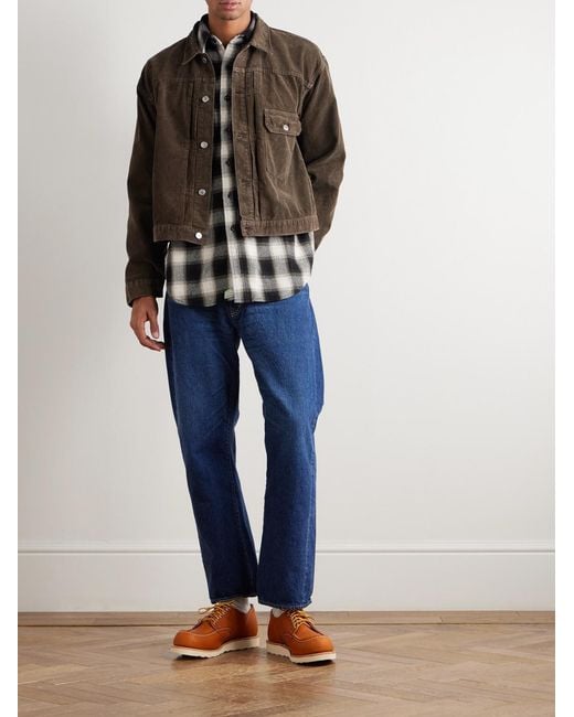 Remi Relief Brown Cotton-Corduroy Trucker Jacket for men