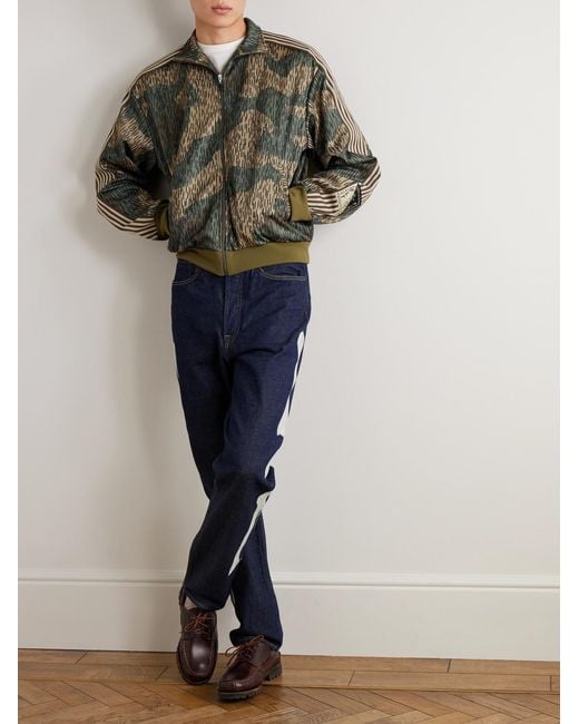 Kapital Green Striped Webbing-trimmed Printed Jersey Track Jacket for men