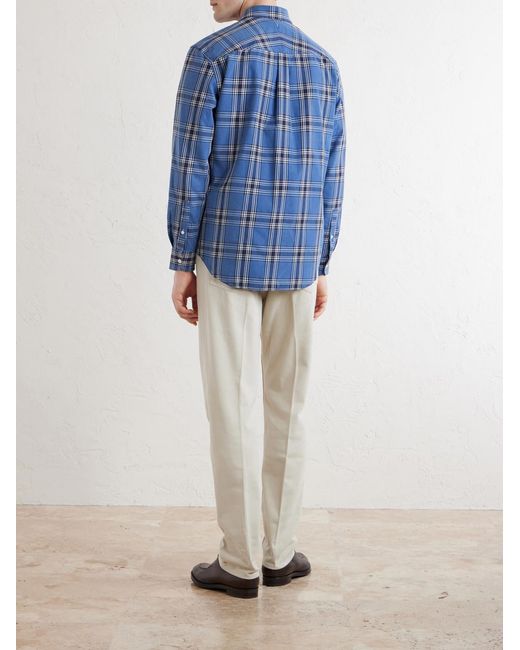 Dunhill Blue Checked Cotton Shirt for men