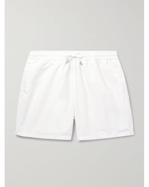 Shorts da mare corti a gamba dritta con logo ricamato Amalfi di Ralph Lauren Purple Label in White da Uomo