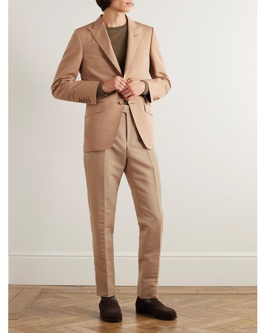Tom Ford Natural O'Connor Cotton And Silk-Blend Suit Jacket for men
