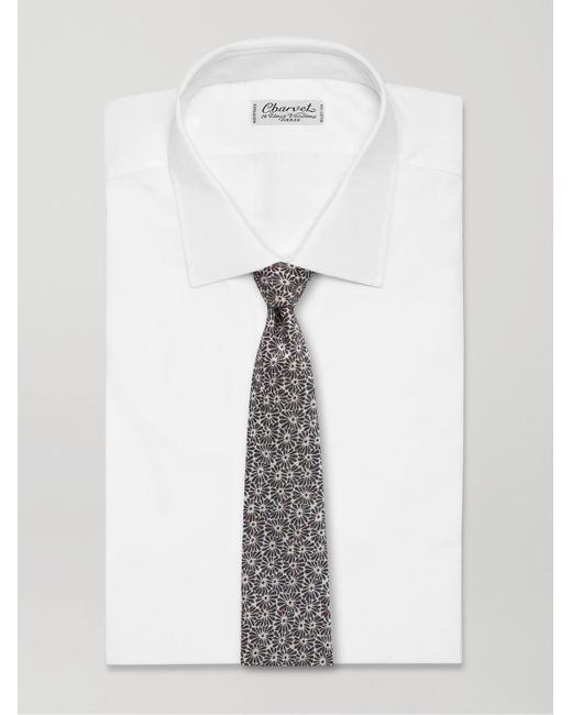 Paul Smith Krawatte aus einer Baumwoll-Seidenmischung mit eingewebtem Blumenmuster in Gray für Herren