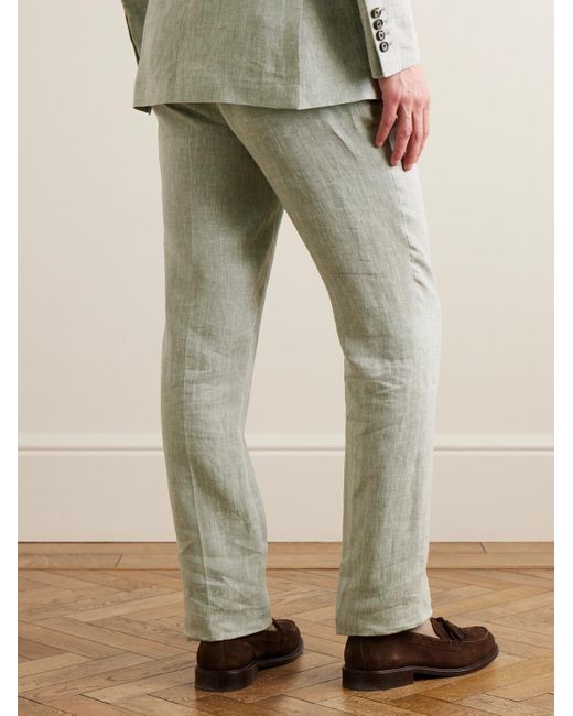 Kingsman Gray Straight-leg Linen Suit Trousers for men