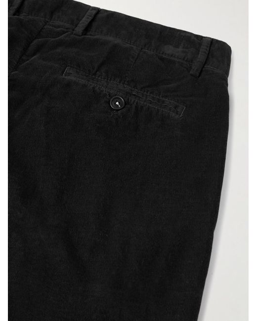 Massimo Alba Black Straight-Leg Cotton-Corduroy Trousers for men