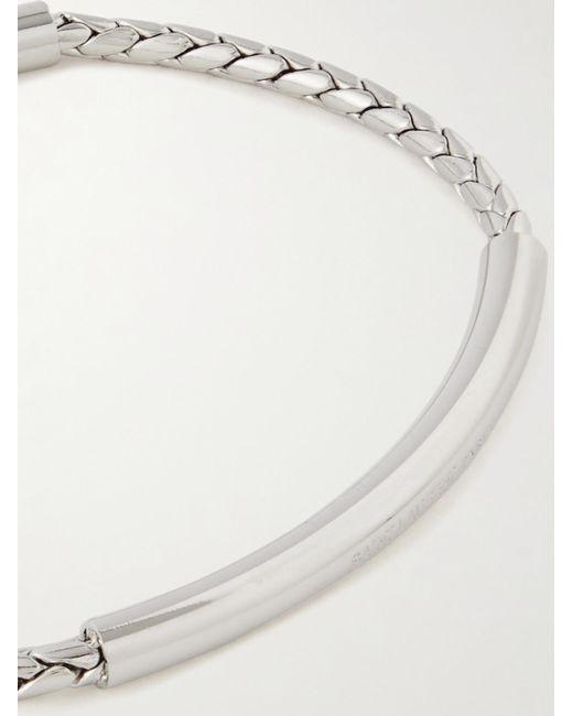 Saint Laurent Natural Logo-engraved Silver-tone Chain Bracelet for men