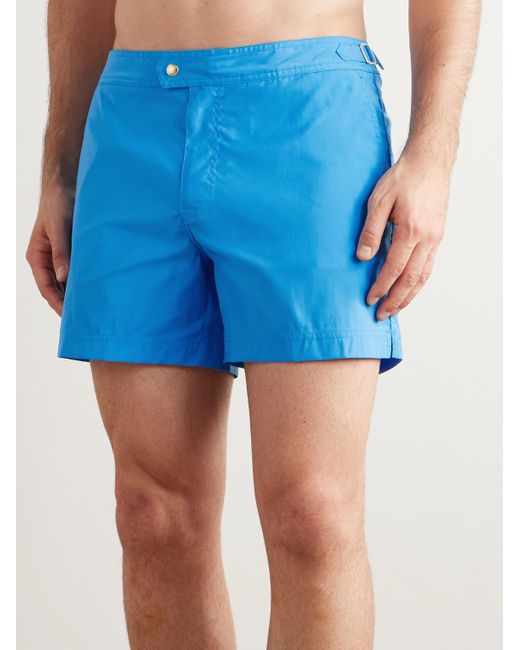 Tom Ford Blue Straight-Leg Mid-Length Swim Shorts for men