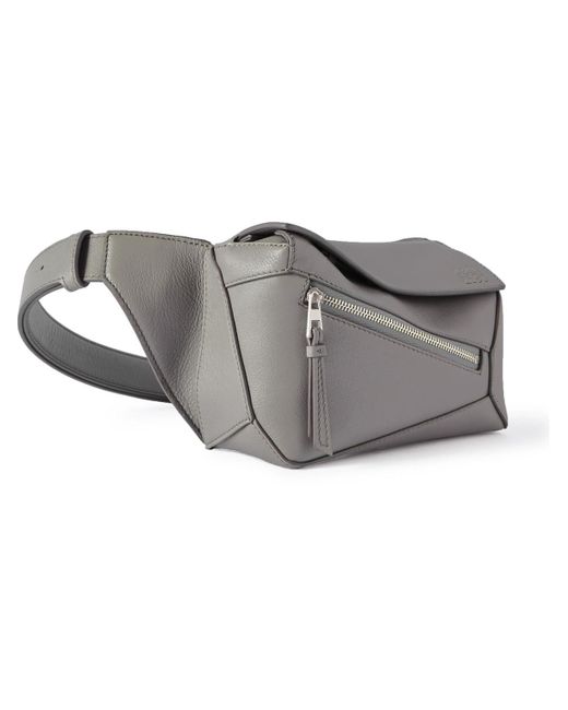 Loewe Gray Puzzle Edge Mini Leather Belt Bag for men