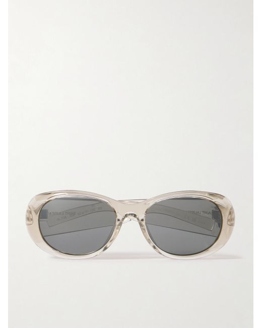 Saint Laurent Gray Round-frame Acetate Sunglasses for men