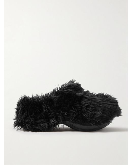Balenciaga Black Crocstm Faux Fur Eva Clogs for men