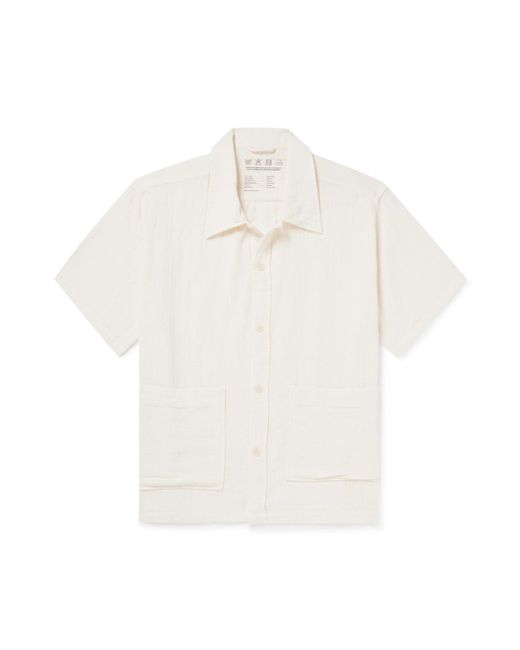 mfpen White Senior Cotton-gauze Shirt for men