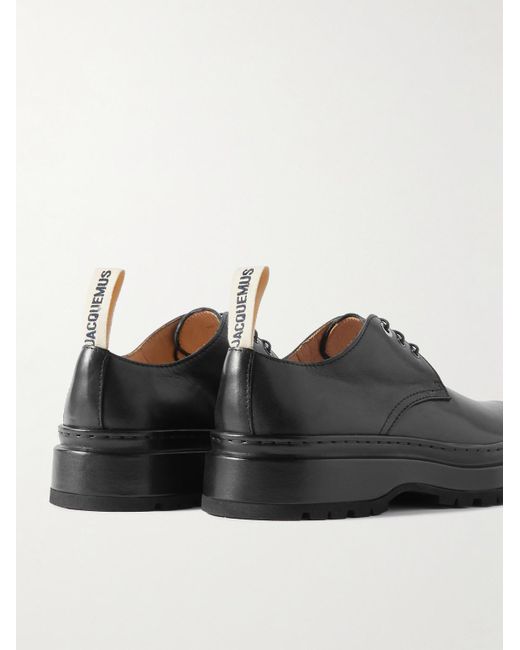 Jacquemus Black Pavane Leather Derby Shoes for men
