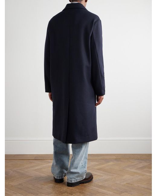 Altea Blue Coleman Double-Faced Wool-Blend Overcoat for men