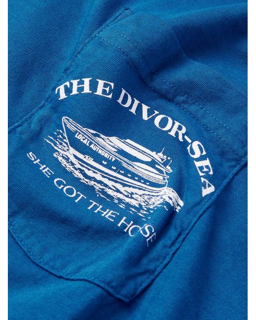 Local Authority Divorsea T-Shirt aus Baumwoll-Jersey mit Print in Blue für Herren