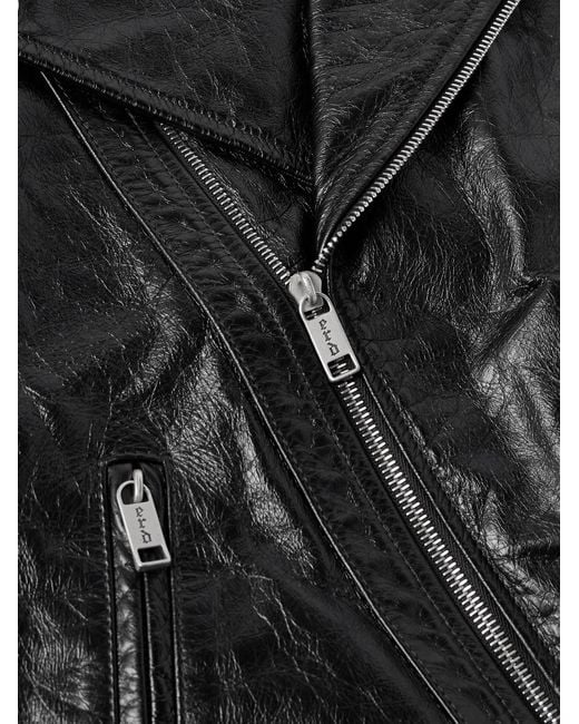 Enfants Riches Deprimes Black Distressed Leather Biker Jacket for men