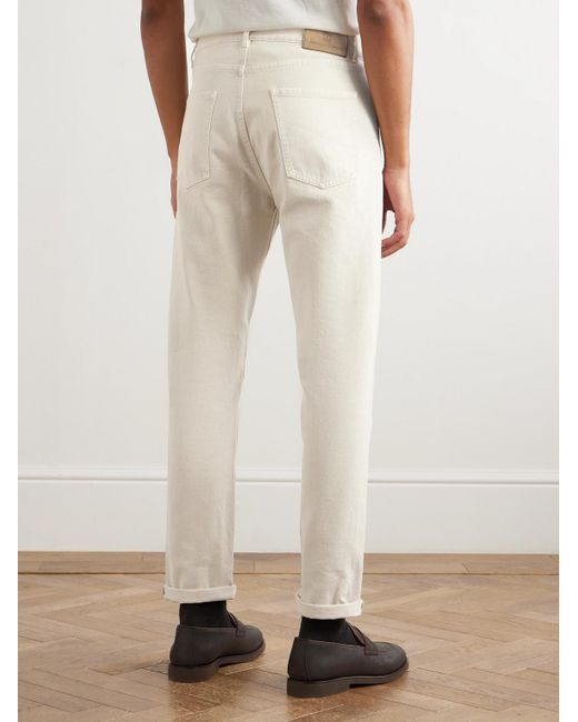 Brunello Cucinelli Natural Slim-fit Cotton-corduroy Trousers for men