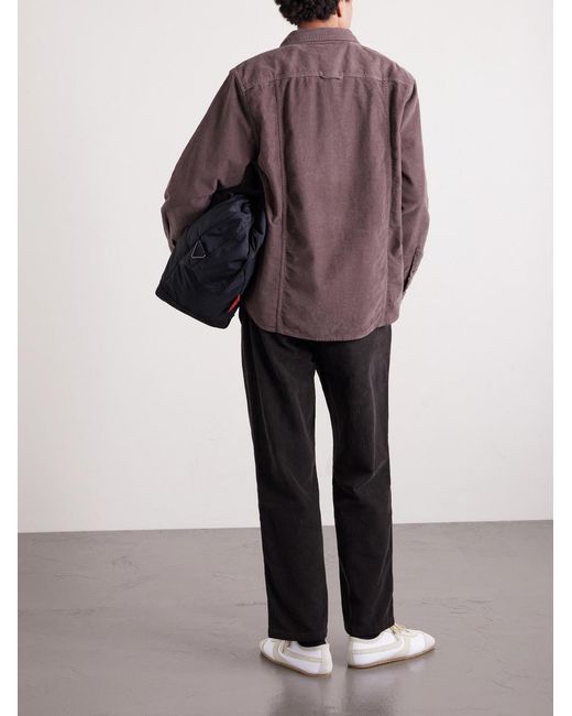 Corridor NYC Black Straight-Leg Cotton-Corduroy Trousers for men