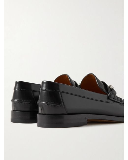 Gucci Black Kaveh Horsebit Leather Loafers for men