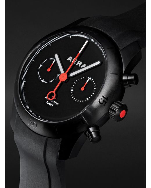 Aera Black C-1 Chrono Automatic Chronograph Stainless Steel And Scuba Watch, Ref. C-1 Shadow for men