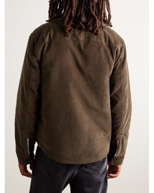 James Perse Brown Fleece-lined Cotton-blend Corduroy Shirt Jacket for men
