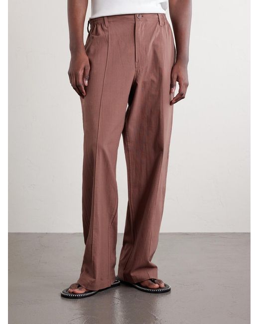 Kardo Brown Kedar Straight-leg Cotton Trousers for men