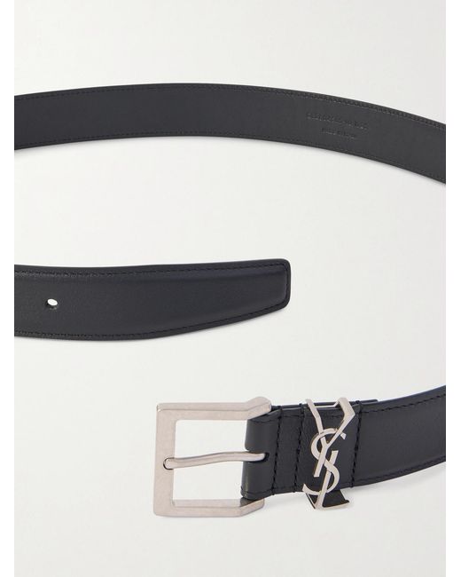 Saint Laurent Black Leather Belt for men