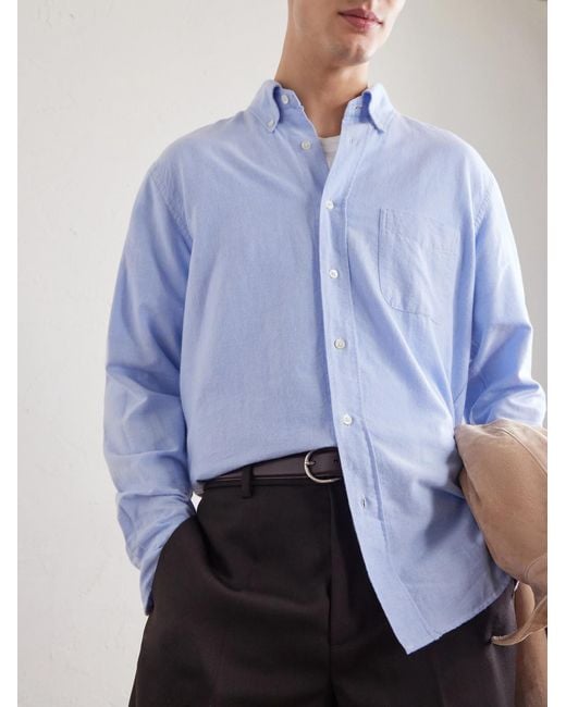 Hartford Blue Pitt Cotton-Oxford Shirt for men
