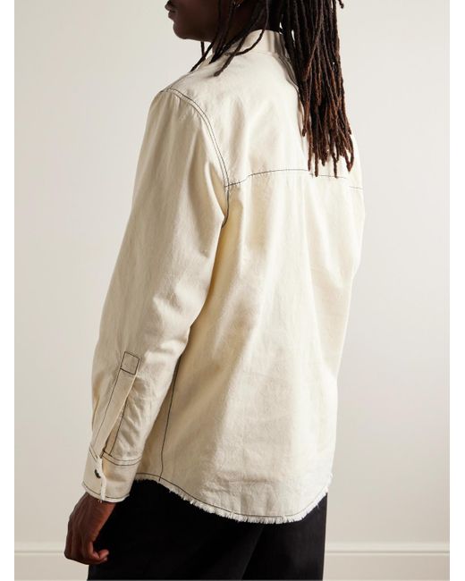 Rohe Natural Topstitched Cotton Overshirt for men