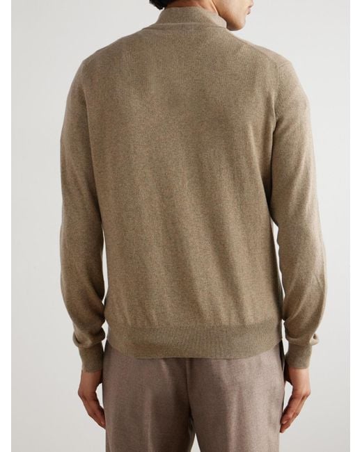 Loro Piana Natural Slim-Fit Baby Cashmere Half-Zip Sweater for men