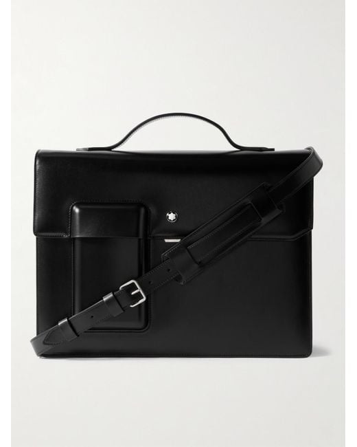 Montblanc Black Meisterstück Leather Briefcase for men
