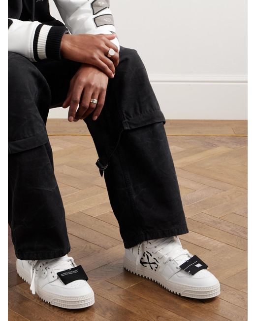 Off-White c/o Virgil Abloh Natural 3.0 Off-court Leather And Canvas High-top Sneakers for men