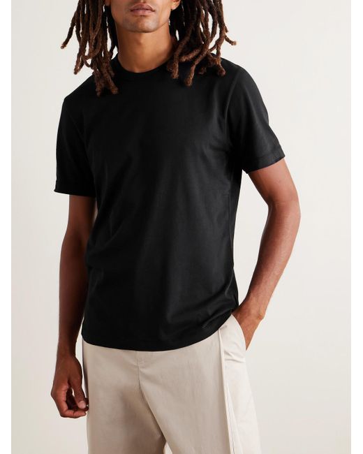 James Perse Black Lotus Brushed Cotton-jersey T-shirt for men