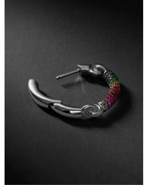 MAOR The Equinox Large 18-Karat Blackened Multi-Stone Single Earring for men