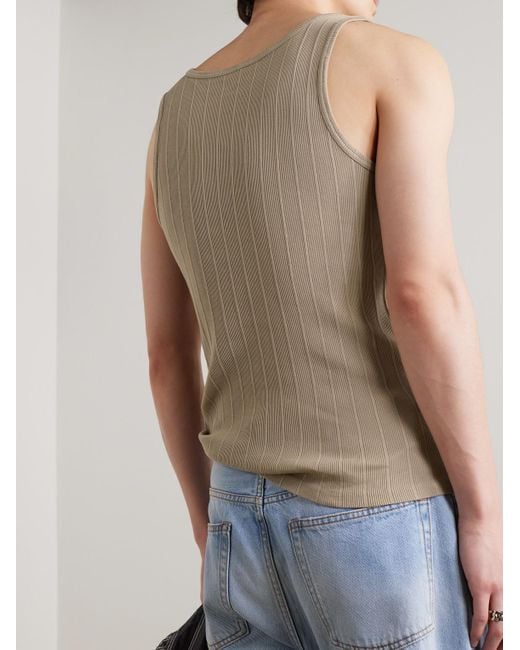 mfpen Natural Two-pack Ribbed Organic Cotton Tank Tops for men