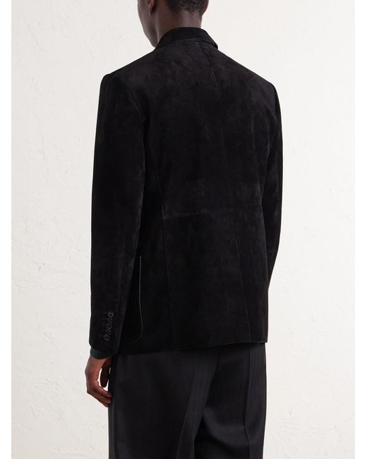 Tom Ford Black Panelled Suede Blazer for men