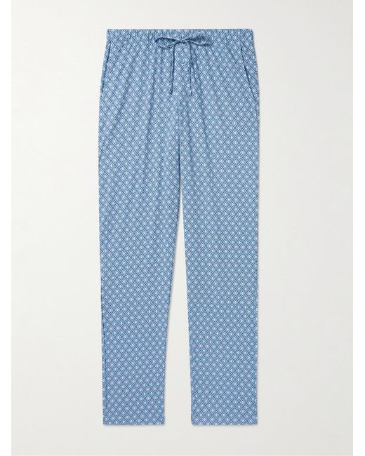 Hanro Blue Night & Day Printed Cotton-Jersey Pyjama Trousers for men