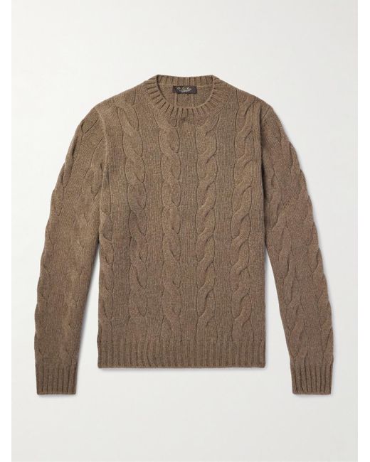 Loro Piana Natural Napier Cable-Knit Baby Cashmere Sweater for men