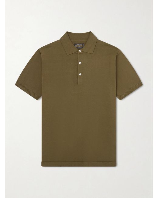 Beams Plus Green Cotton Polo Shirt for men
