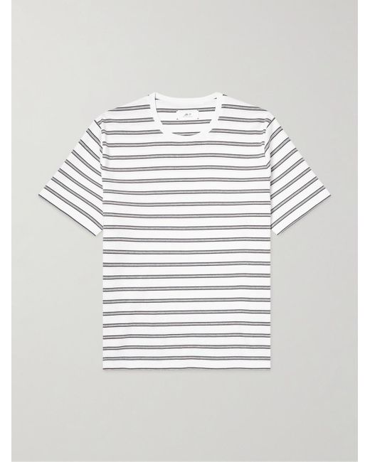 Mr P. Gray Striped Recycled And Organic Cotton-blend Jersey T-shirt for men