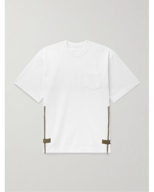 Sacai T-Shirt aus Baumwoll-Jersey mit Knöpfen in White für Herren