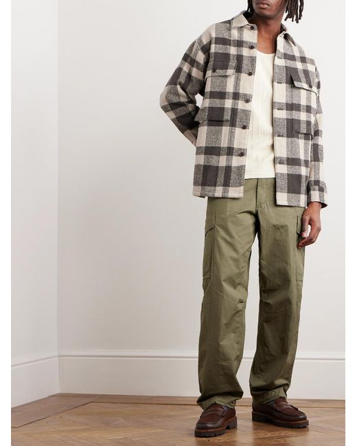 Kaptain Sunshine Gray Mill Checked Woven Overshirt for men