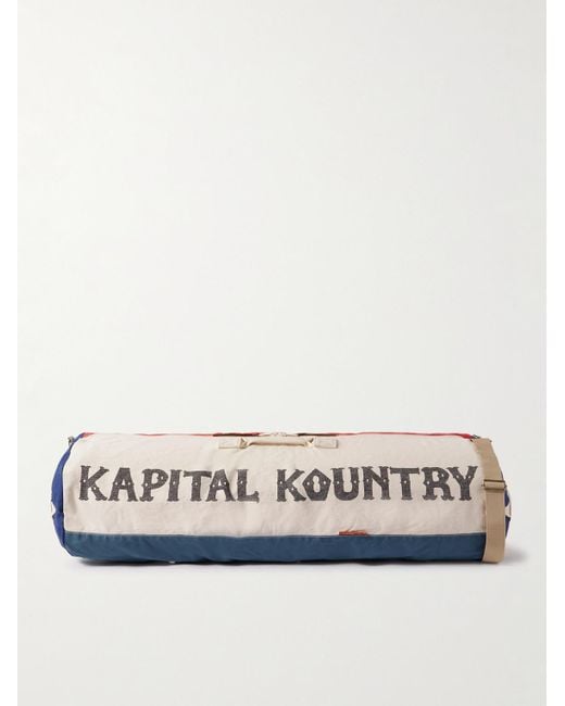 Kapital White Boston Printed Canvas Duffle Bag for men