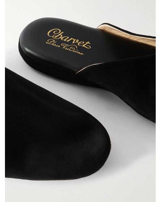 Charvet White Suede Slippers for men