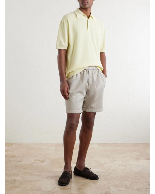 Boglioli White Straight-Leg Cotton-Blend Twill Shorts for men