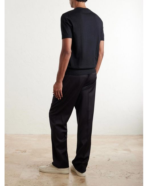 Brioni Black Cashmere And Silk-Blend T-Shirt for men