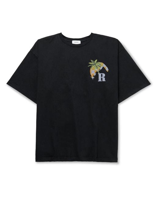 Rhude Moonlight Tropics Logo-print Cotton-jersey T-shirt in Black for ...