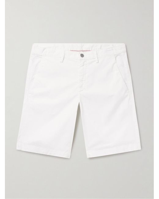 Massimo Alba White Vela Straight-leg Stretch-cotton Poplin Bermuda Shorts for men