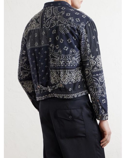 Kapital Blue Reversible Bandana-Print Cotton-Flannel Jacket for men