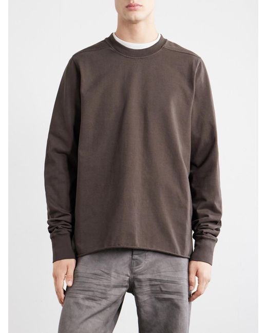 Rick Owens Brown Cotton-Jersey Sweatshirt for men