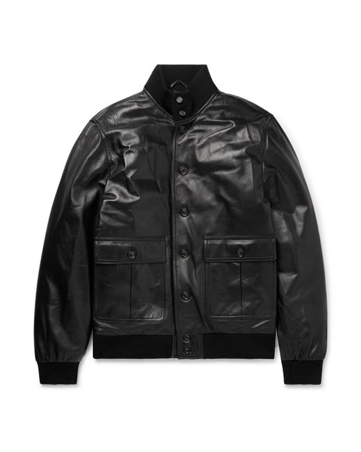 Valstar Black Ino Leather Down Jacket for men