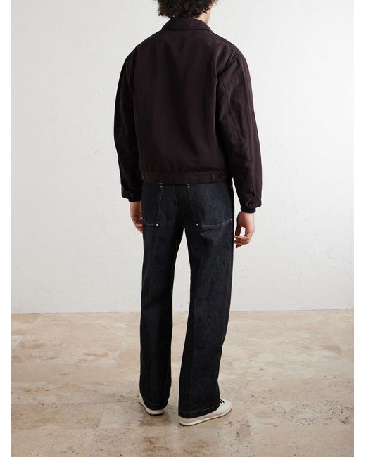 Kaptain Sunshine Black Cotton And Linen-blend Jacket for men